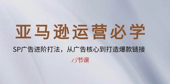 （10531期）亚马逊运营必学： SP广告进阶打法，从广告核心到打造爆款链接-15节课插图零零网创资源网