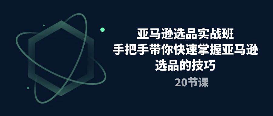 （10533期）亚马逊选品实战班，手把手带你快速掌握亚马逊选品的技巧（20节课）插图零零网创资源网