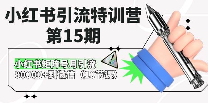 （10537期）小红书引流特训营-第15期，小红书矩阵号月引流80000+到微信（10节课）插图零零网创资源网