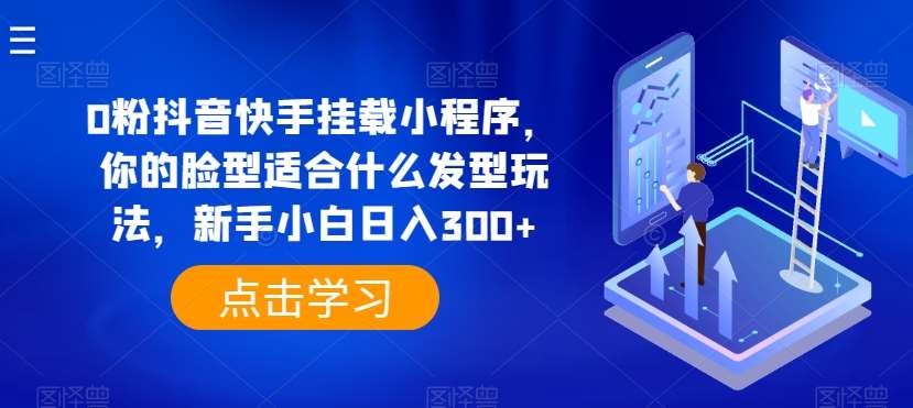 0粉抖音快手挂载小程序，你的脸型适合什么发型玩法，新手小白日入300+【揭秘】插图零零网创资源网