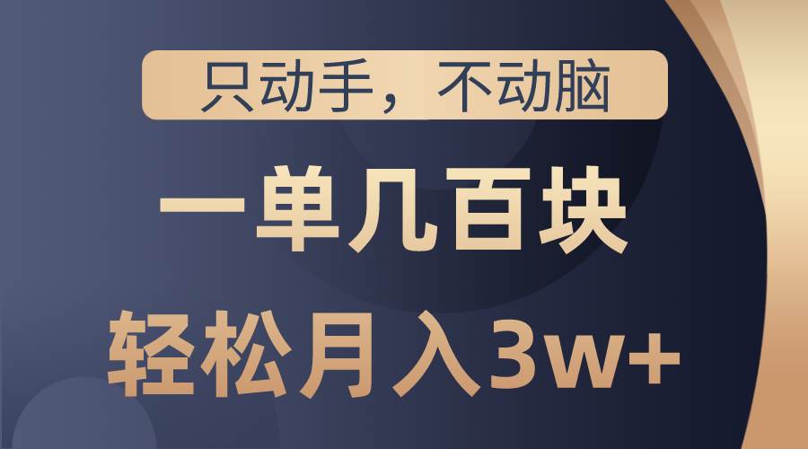 （10561期）只动手不动脑，一单几百块，轻松月入3w+，看完就能直接操作，详细教程插图零零网创资源网