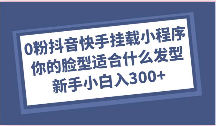 0粉抖音快手挂载小程序，你的脸型适合什么发型玩法，新手小白日入300+插图零零网创资源网