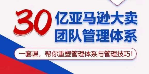 30亿亚马逊大卖团队管理体系，一套课，帮你重塑管理体系与管理技巧插图零零网创资源网