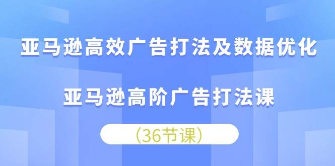 （10649期）亚马逊 高效广告打法及数据优化，亚马逊高阶广告打法课（36节）插图零零网创资源网