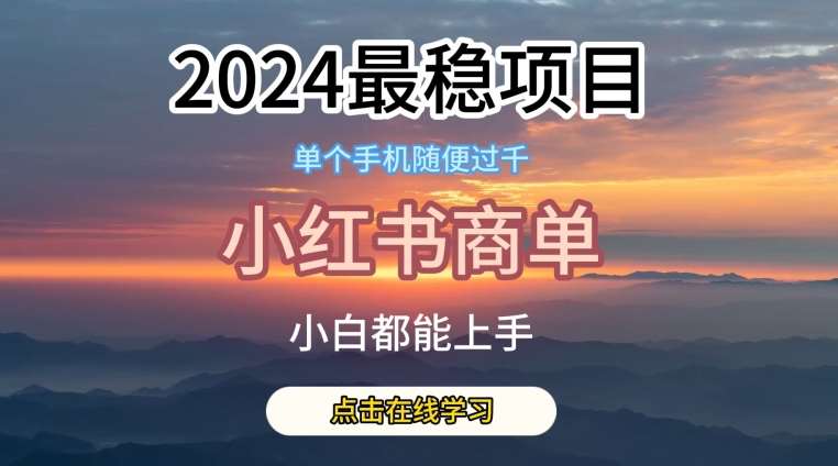 2024最稳蓝海项目，小红书商单项目，没有之一【揭秘】插图零零网创资源网