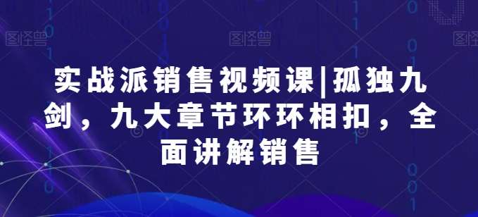 实战派销售视频课|孤独九剑，九大章节环环相扣，全面讲解销售插图零零网创资源网