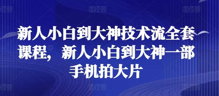 新人小白到大神技术流全套课程，新人小白到大神一部手机拍大片插图零零网创资源网