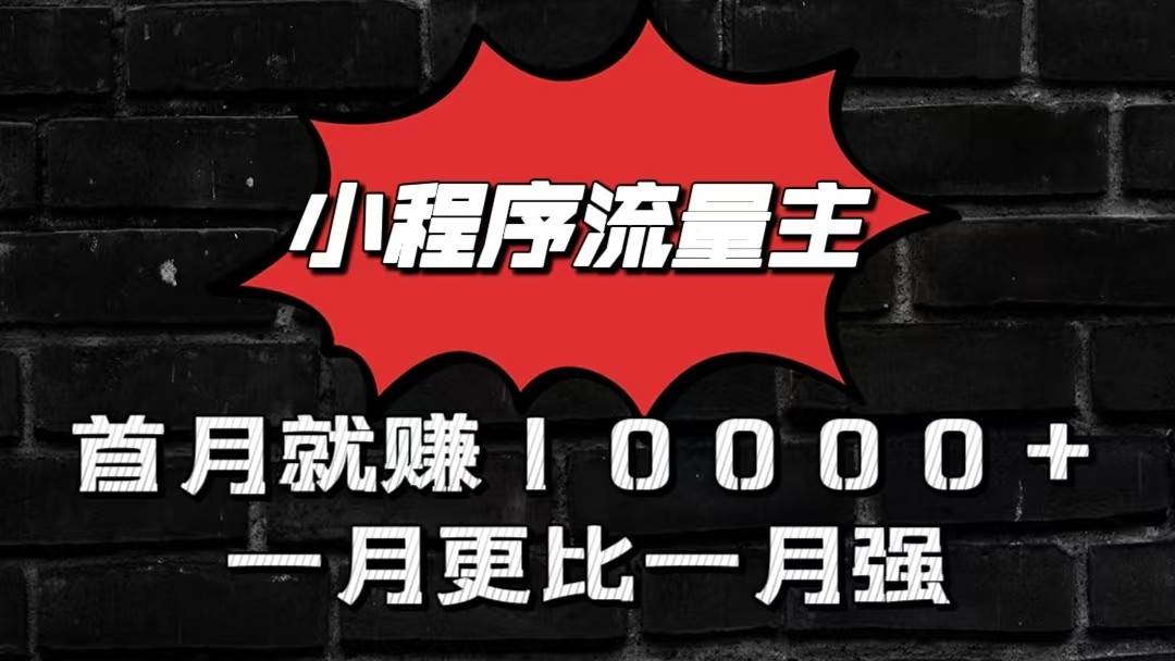 小程序流量主首月就赚10000+，一月更比一月强！小本创业首选插图零零网创资源网