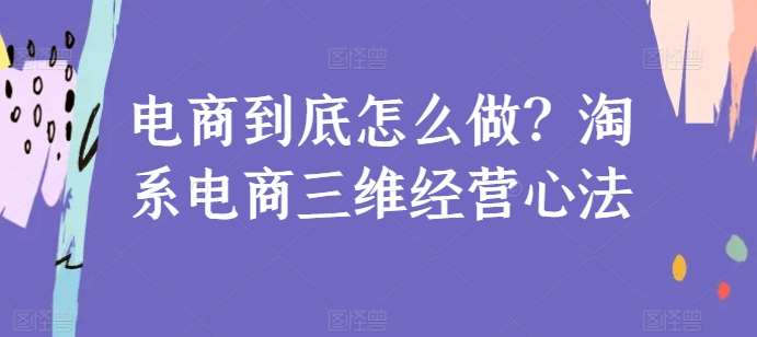 电商到底怎么做？淘系电商三维经营心法插图零零网创资源网