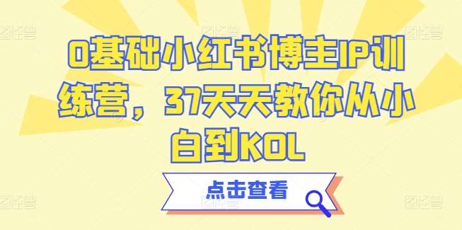 0基础小红书博主IP训练营，37天天教你从小白到KOL插图零零网创资源网