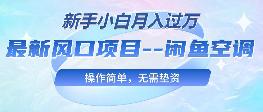 （10767期）最新风口项目—闲鱼空调，新手小白月入过万，操作简单，无需垫资插图零零网创资源网