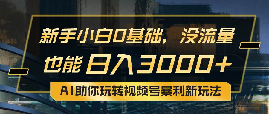 （10932期）小白0基础，没流量也能日入3000+：AI助你玩转视频号暴利新玩法插图零零网创资源网