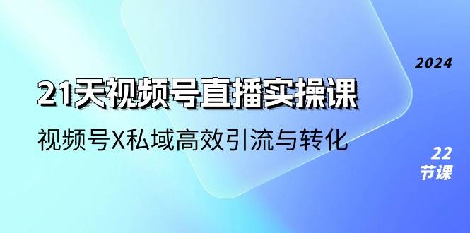 21天视频号直播实操课，视频号X私域高效引流与转化（22节课）插图零零网创资源网