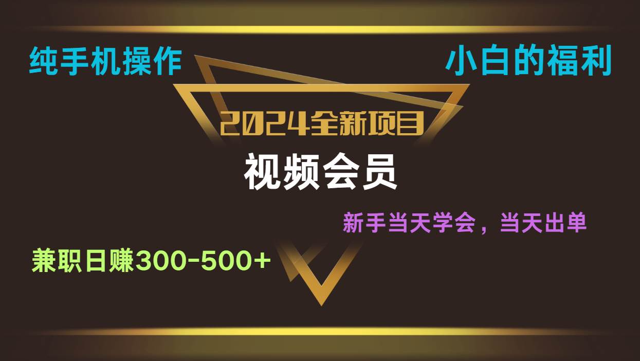 影视会员兼职日入500-800，纯手机操作当天上手当天出单 小白福利插图零零网创资源网