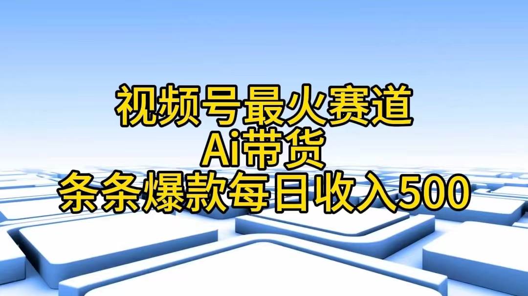 （11038期）视频号最火赛道——Ai带货条条爆款每日收入500插图零零网创资源网