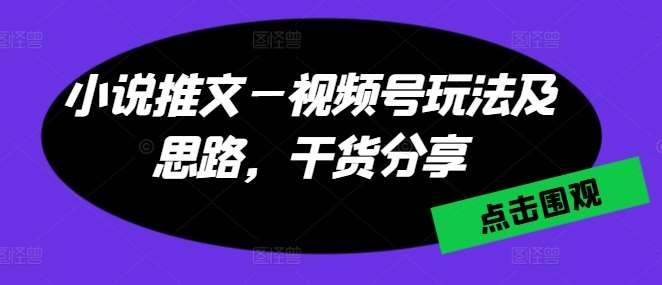 小说推文—视频号玩法及思路，干货分享插图零零网创资源网