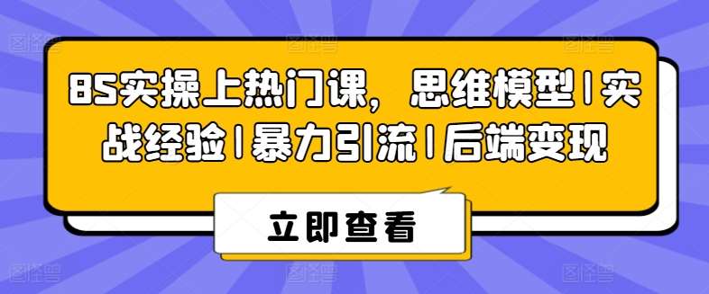 8S实操上热门课，思维模型|实战经验|暴力引流|后端变现插图零零网创资源网