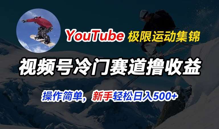 视频号冷门赛道撸收益，YouTube搬运极限运动集锦，暴力起号，操作简单流量高，轻松日入5张【揭秘】插图零零网创资源网