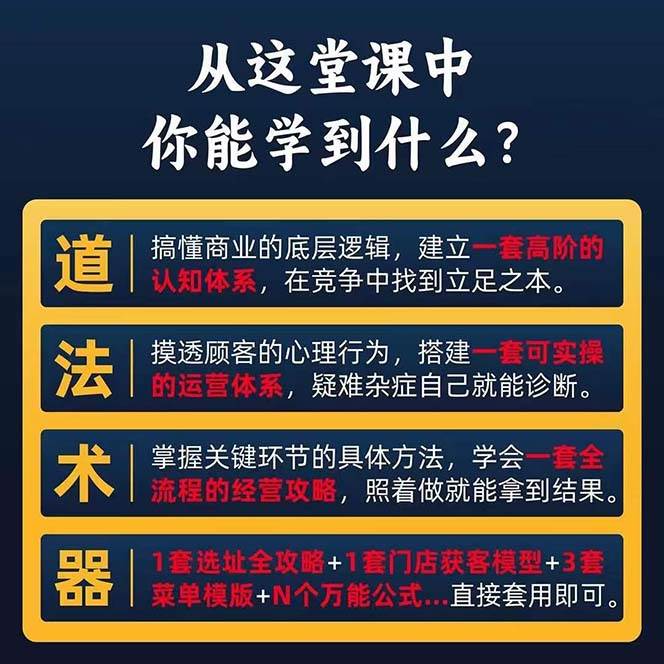 （11277期）餐饮店盈利实操方法：教你怎样开一家持续能赚钱的餐厅（25节）插图零零网创资源网