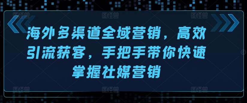 海外多渠道全域营销，高效引流获客，手把手带你快速掌握社媒营销插图零零网创资源网