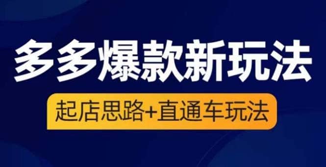 2023拼多多爆款·新玩法：起店思路+直通车玩法（3节精华课）