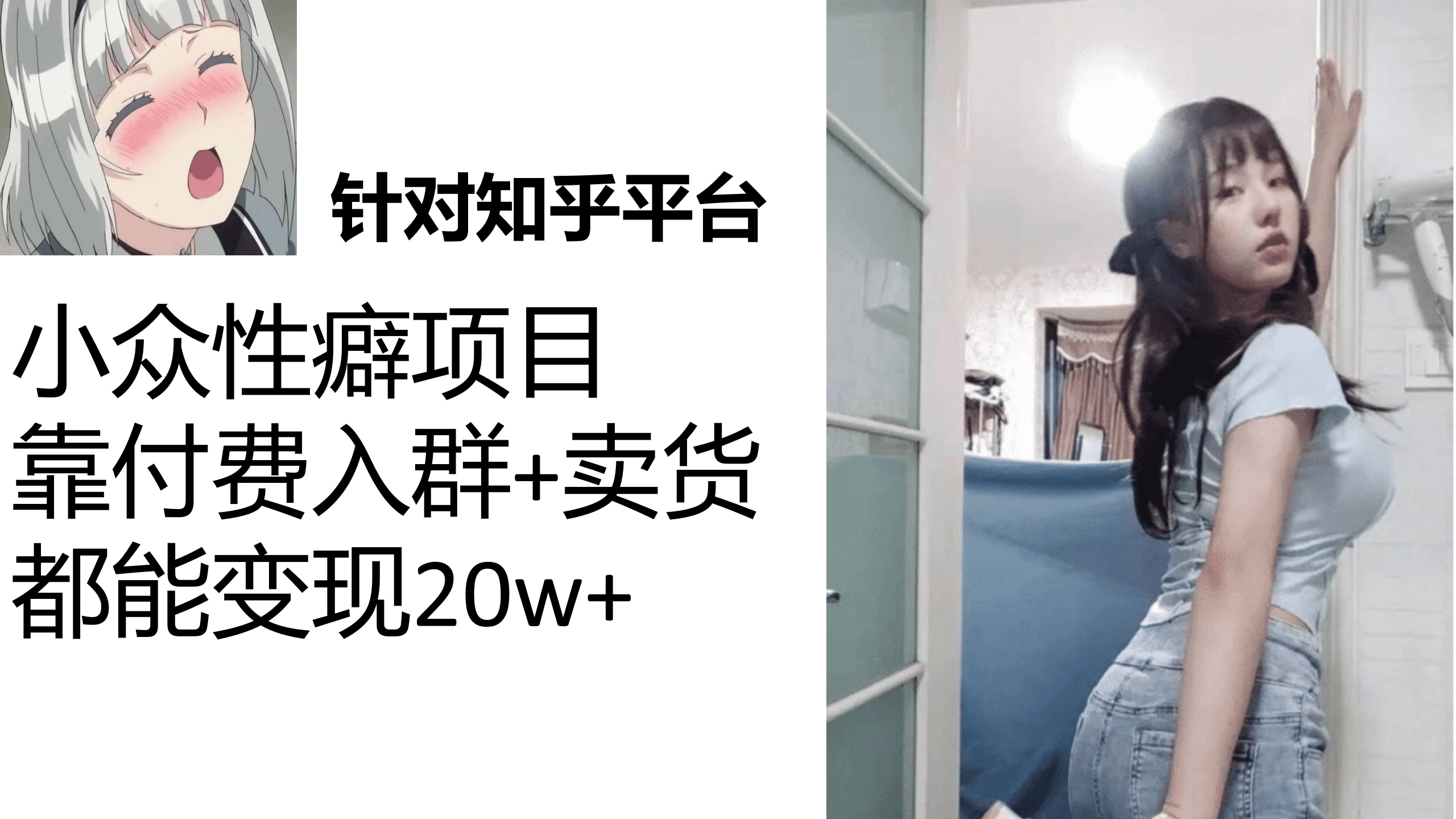 知乎小众性癖项目，Lsp的钱才是最好赚的，付费建群+卖货变现20w