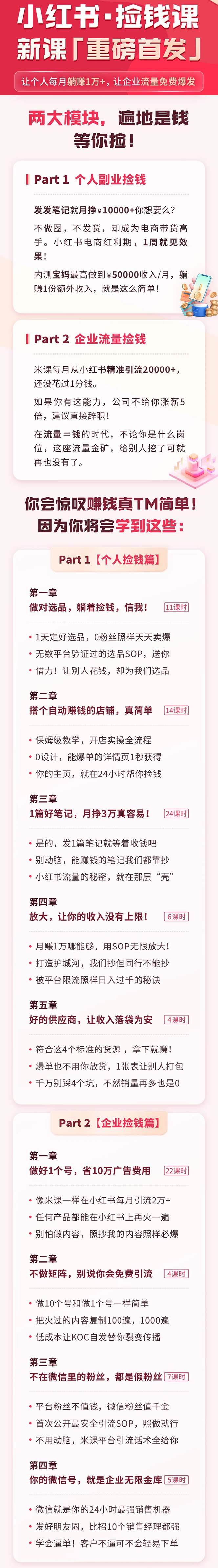 小红书之检钱课：从0开始实测每月多赚1.5w起步，赚钱真的太简单了（98节）插图零零网创资源网