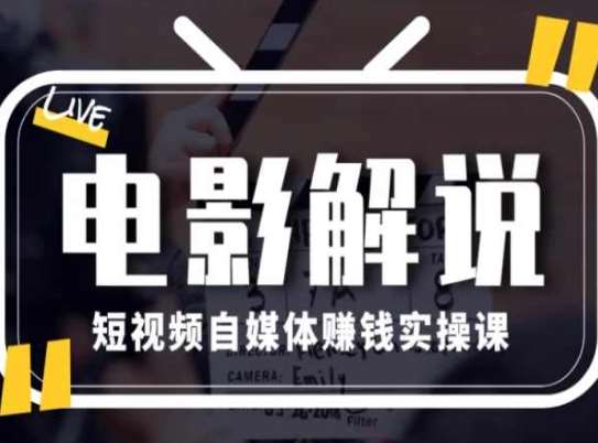 电影解说短视频自媒体赚钱实操课，教你做电影解说短视频，月赚1万插图零零网创资源网