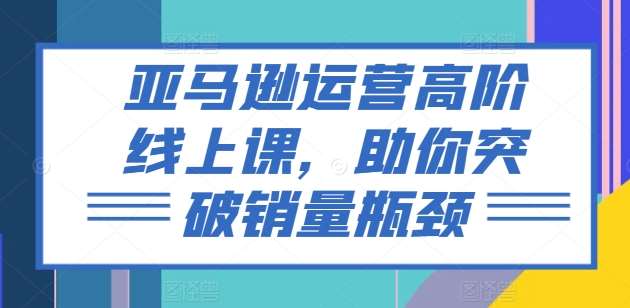 亚马逊运营高阶线上课，助你突破销量瓶颈插图零零网创资源网