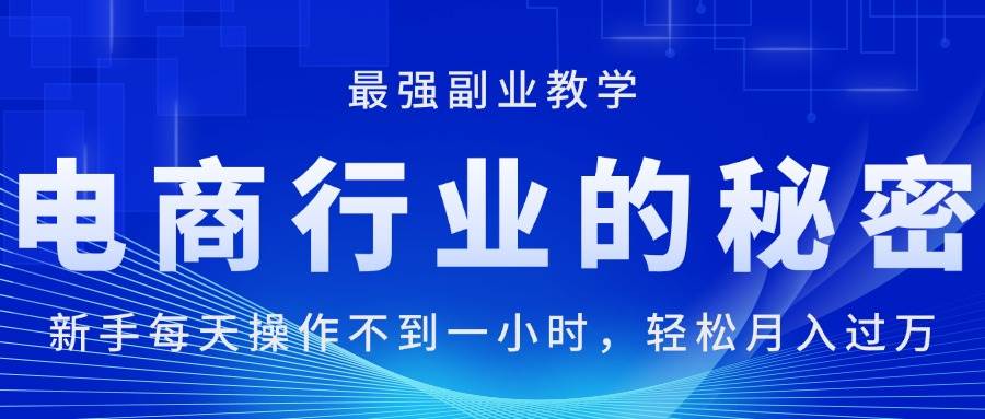 （11427期）电商行业的秘密，新手每天操作不到一小时，月入过万轻轻松松，最强副业…插图零零网创资源网