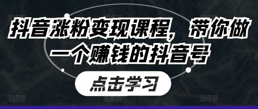 抖音涨粉变现课程，带你做一个赚钱的抖音号插图零零网创资源网