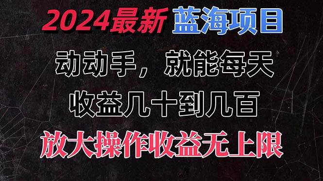 （11470期）有手就行的2024全新蓝海项目，每天1小时收益几十到几百，可放大操作收…插图零零网创资源网