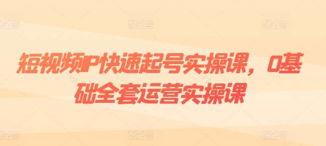 短视频IP快速起号实操课，0基础全套运营实操课，爆款内容设计+粉丝运营+内容变现插图零零网创资源网