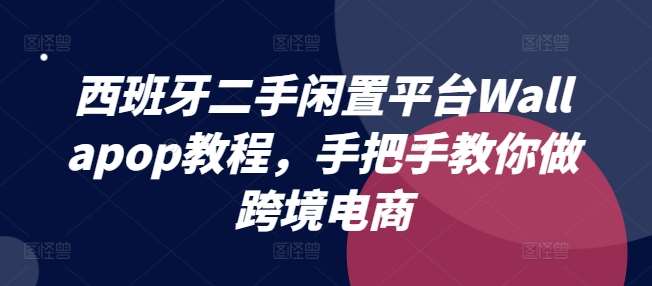 西班牙二手闲置平台Wallapop教程，手把手教你做跨境电商插图零零网创资源网