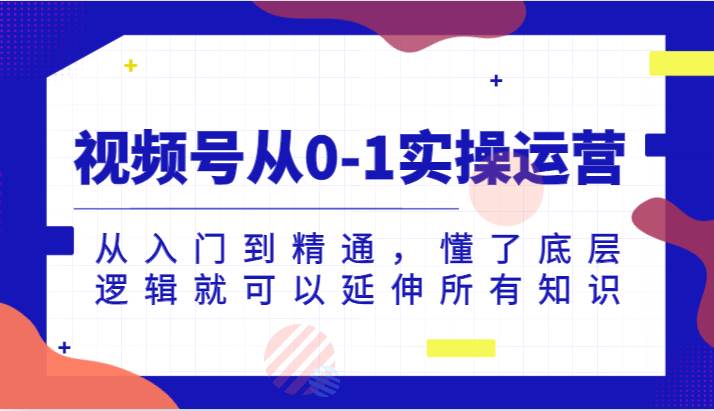 视频号从0-1实操运营，从入门到精通，懂了底层逻辑就可以延伸所有知识（更新2024.7）插图零零网创资源网