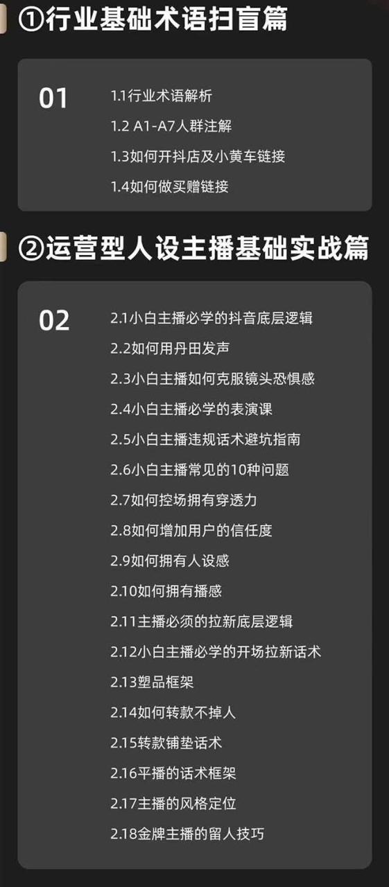 （11605期）运营型·人设主播必修实战课：行业基础术语扫盲，起号及账号破层级插图零零网创资源网