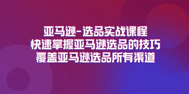 （11620期）亚马逊-选品实战课程，快速掌握亚马逊选品的技巧，覆盖亚马逊选品所有渠道插图零零网创资源网