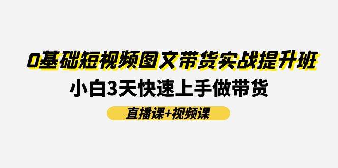 0基础短视频图文带货实战提升班，小白3天快速上手做带货(直播课+视频课)插图零零网创资源网