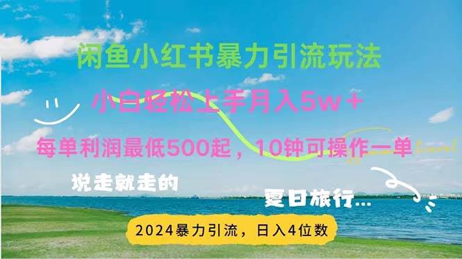 （11650期）2024暑假赚钱项目小红书咸鱼暴力引流，简单无脑操作，每单利润500+，…插图零零网创资源网