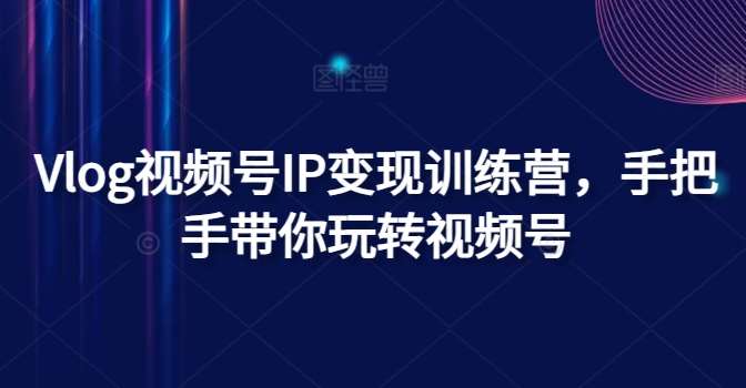 Vlog视频号IP变现训练营，手把手带你玩转视频号插图零零网创资源网