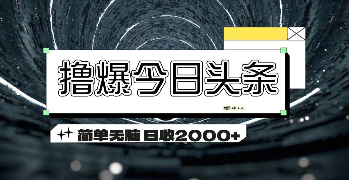 （11665期）撸爆今日头条 简单无脑操作 日收2000+插图零零网创资源网