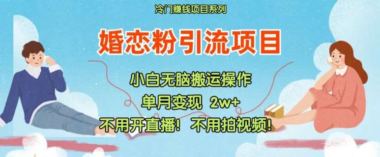 小红书婚恋粉引流，不用开直播，不用拍视频，不用做交付【揭秘】插图零零网创资源网