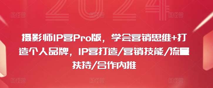 摄影师IP营Pro版，学会营销思维+打造个人品牌，IP营打造/营销技能/流量扶持/合作内推插图零零网创资源网