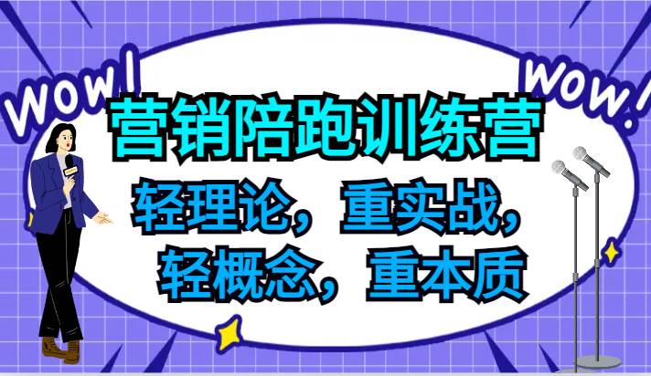 营销陪跑训练营，轻理论，重实战，轻概念，重本质，适合中小企业和初创企业的老板插图零零网创资源网