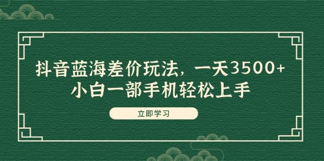 （11903期）抖音蓝海差价玩法，一天3500+，小白一部手机轻松上手插图零零网创资源网