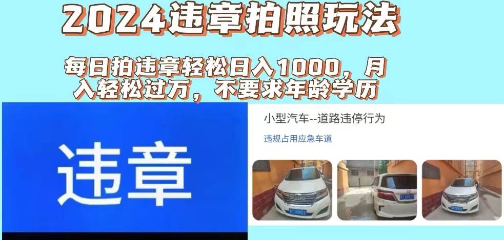 2024违章拍照新玩法，推广躺赚+拍照赚钱双模式，日入1000+插图零零网创资源网