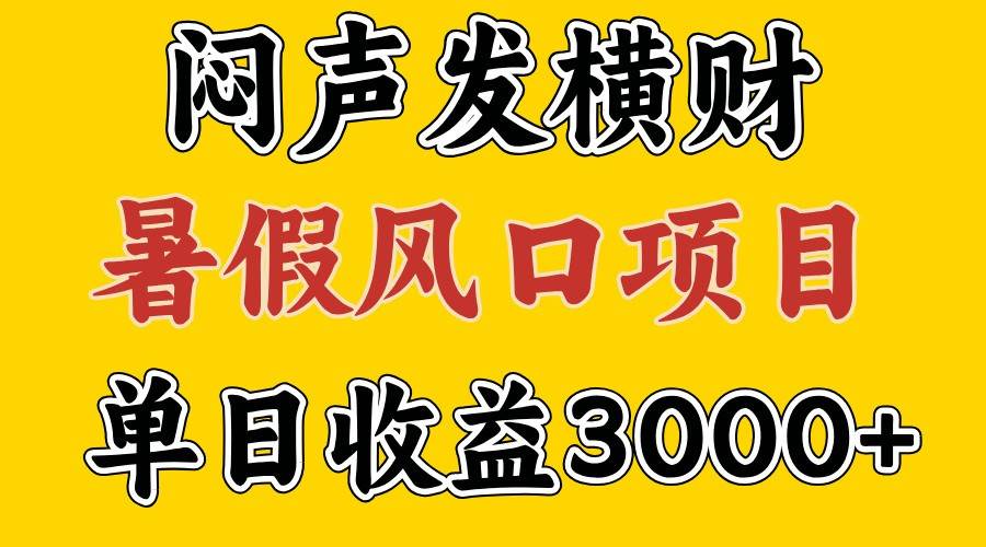 30天赚了7.5W 暑假风口项目，比较好学，2天左右上手插图零零网创资源网