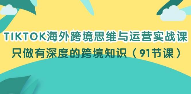 （12010期）TIKTOK海外跨境思维与运营实战课，只做有深度的跨境知识（91节课）插图零零网创资源网