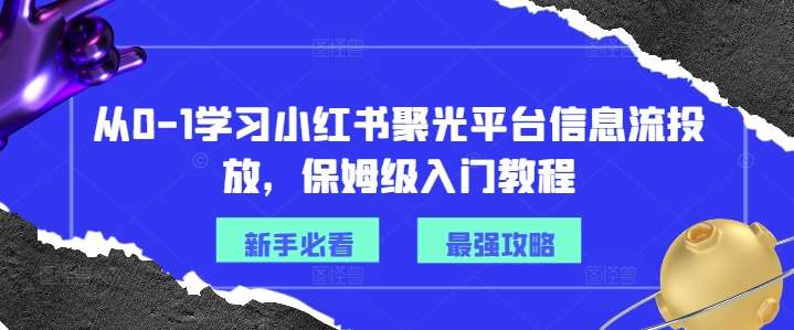 从0-1学习小红书聚光平台信息流投放，保姆级入门教程插图零零网创资源网