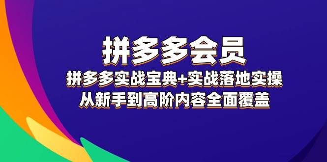 （12056期）拼多多 会员，拼多多实战宝典+实战落地实操，从新手到高阶内容全面覆盖插图零零网创资源网